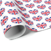 Heart Shaped United Kingdom Flag / Union Jack Cadeaupapier (Rol Hoek)