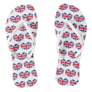 Heart Shaped United Kingdom Flag / Union Jack Teenslippers
