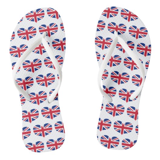 Heart Shaped United Kingdom Flag / Union Jack Teenslippers (Voetbed)