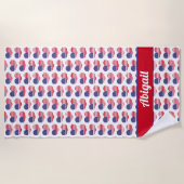 Heart Shaped US-vlag / Aangepaste keukenhanddoek Strandlaken (Voorkant)