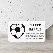 Heart Shaped Voetbal Diaper Raffle Baby shower Informatiekaartje