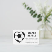 Heart Shaped Voetbal Diaper Raffle Baby shower Informatiekaartje (Staand voorkant)