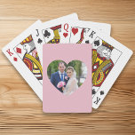 Heart Shaped Weduwfoto Roze Pokerkaarten<br><div class="desc">Een hartvorm om je trouwfoto pokerkaarten te maskeren. Bewerk het masker om de foto aan te passen aan de bruid en bruidegom in de hartvormige fotomasjabloon. Voeg een gepersonaliseerde aangepaste tekst toe aan creëer uw eigen ontwerp.</div>