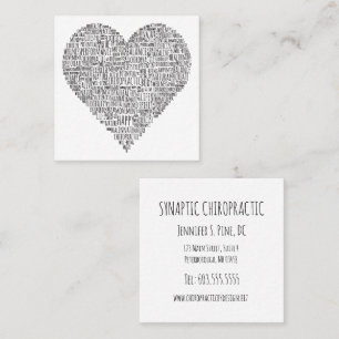 Heart Shaped Word Collage Square Chiropractic Vierkante Visitekaartje