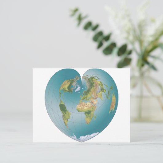 Heart-Shaped World Briefkaart (Staand voorkant)