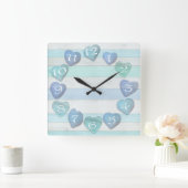 Heart Shaped Zee Glass Beach Driftwood Ocean Vierkante Klok (Huis)