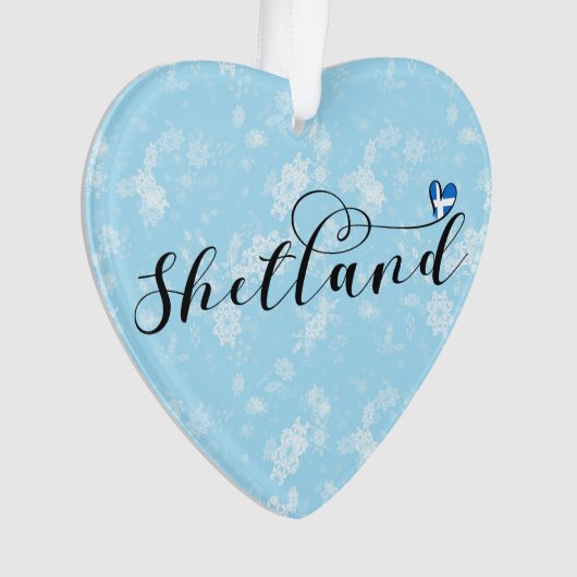 Heart Shetland Flag, Shetland Islands Ornament (voorkant)