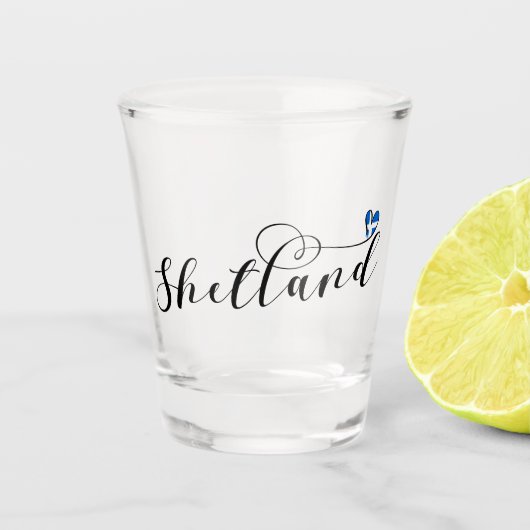 Heart Shetland Flag, Shetland Islands Shot Glas (Voorkant)