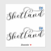 Heart Shetland Flag, Shetland Islands Sticker (Vel)