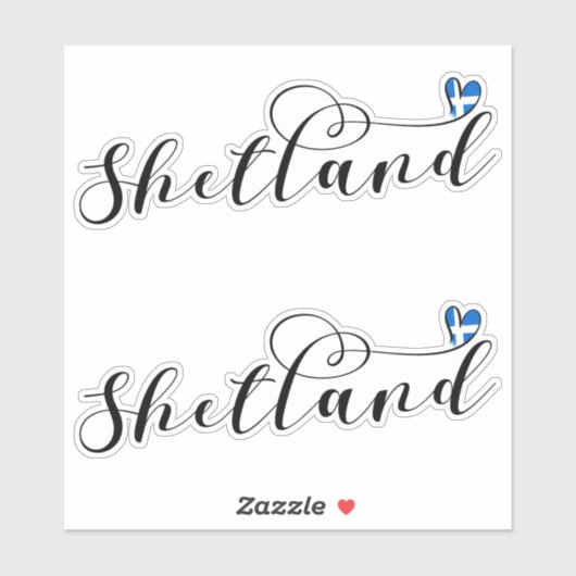 Heart Shetland Flag, Shetland Islands Sticker (Vel)