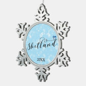 Heart Shetland Flag, Shetland Islands Tin Sneeuwvlok Ornament (Rechts)
