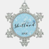 Heart Shetland Flag, Shetland Islands Tin Sneeuwvlok Ornament (Voorkant)