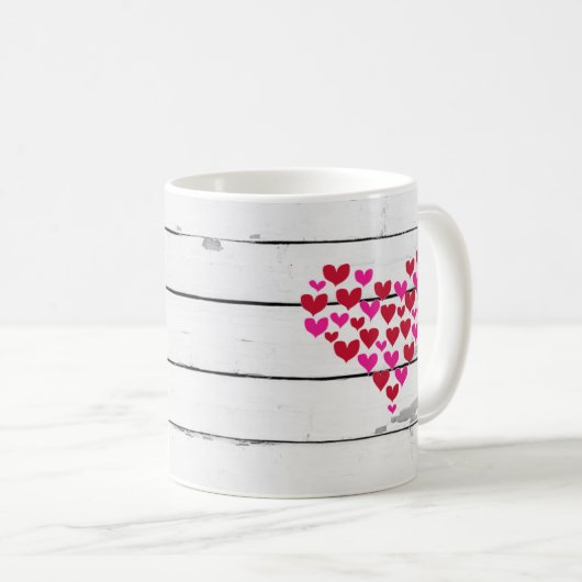 Heart Shiplap Rustic Nautical Coffee Mok (Voorkant rechts)