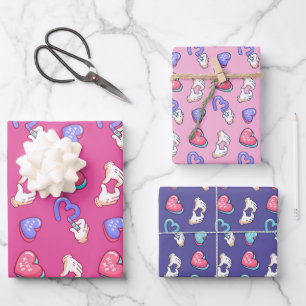 Heart Sign Love Doodle Cute Valentijnsdag Inpakpapier Vel