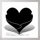 Heart Silhouette (met oorknoppen) Poster (Voorkant)