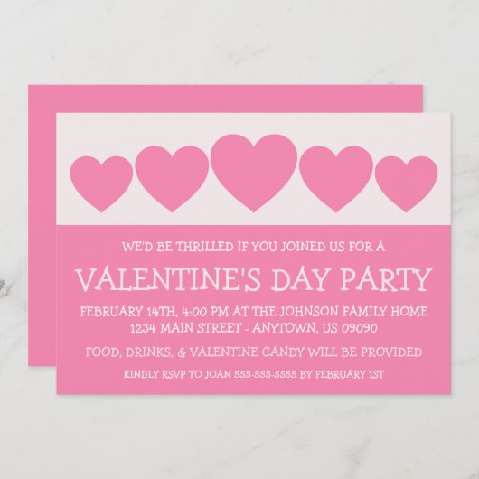 Heart Silhouette Valetine's Day (roze) Kaart (Voorkant / Achterkant)