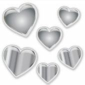 Heart Silver Chrome Vinyl Sticker (Voorkant)