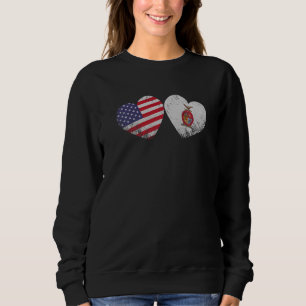 Heart Sinaloense American Flag Patriotic Family He Trui