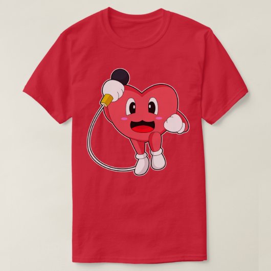 Heart Singer Microfoon Muziek T-shirt (Design voorkant)