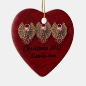 Heart Sisterly Love Personalized Ornament (Rechts)