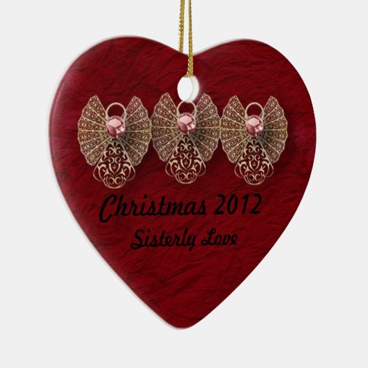 Heart Sisterly Love Personalized Ornament (Rechts)