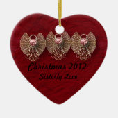 Heart Sisterly Love Personalized Ornament (Voorkant)