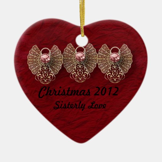 Heart Sisterly Love Personalized Ornament (Voorkant)