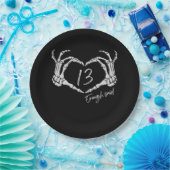 Heart Skeleton Hand Classic Papieren Bordje (Feest)