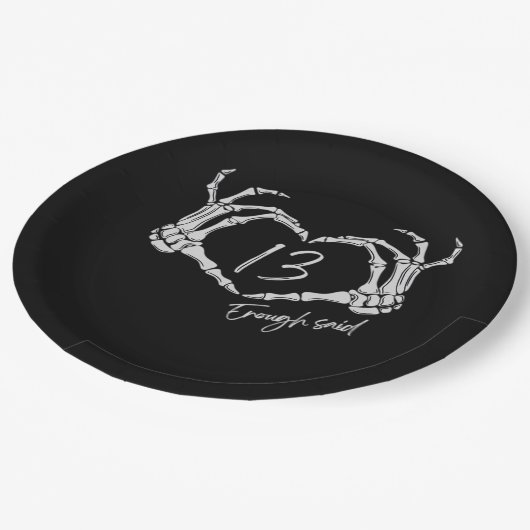 Heart Skeleton Hand Classic Papieren Bordje (Gekanteld)