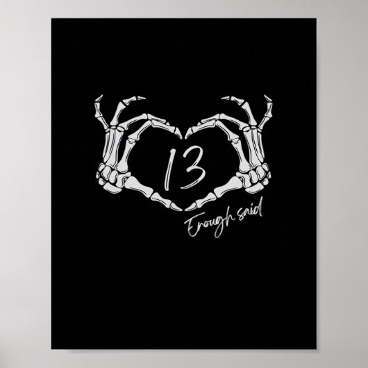 Heart Skeleton Hand Classic Poster (Voorkant)