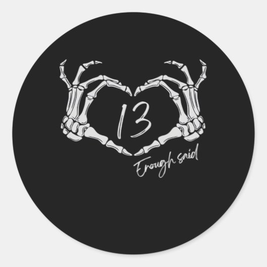 Heart Skeleton Hand Classic Ronde Sticker (Voorkant)