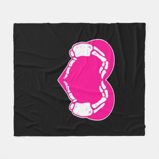 Heart Skeleton Hands Gothic Valentijn Classic Fleece Deken (Voorkant (Horizontaal))