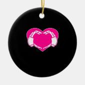 Heart Skeleton Hands Gothic Valentijn Classic Keramisch Ornament (Voorkant)