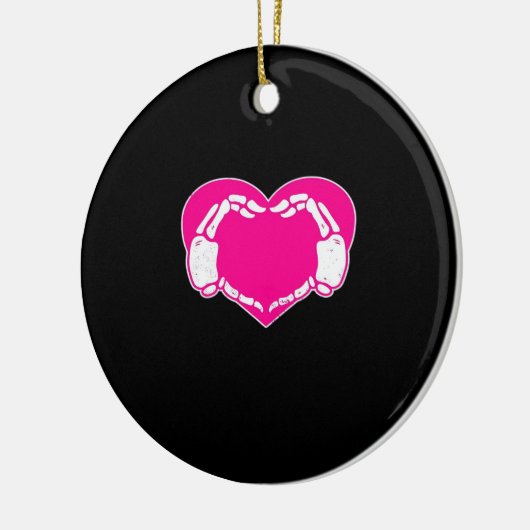 Heart Skeleton Hands Gothic Valentijn Classic Keramisch Ornament (Links)