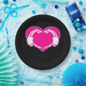 Heart Skeleton Hands Gothic Valentijn Classic Papieren Bordje (Feest)