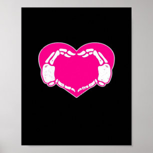 Heart Skeleton Hands Gothic Valentijn Classic Poster