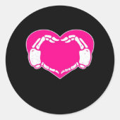 Heart Skeleton Hands Gothic Valentijn Classic Ronde Sticker (Voorkant)