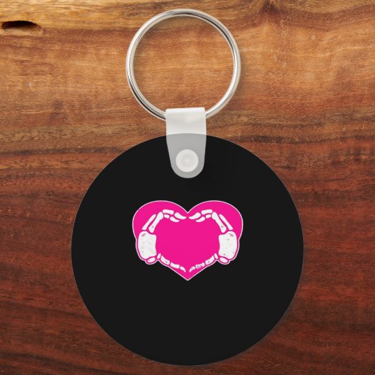 Heart Skeleton Hands Gothic Valentijn Classic Sleutelhanger (Voorkant)