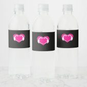 Heart Skeleton Hands Gothic Valentijn Classic Waterfles Etiket (Flessen)