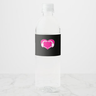Heart Skeleton Hands Gothic Valentijn Classic Waterfles Etiket