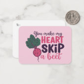 Heart Skip A Beet Funny Pun Cute Valentijnsdag Notitiekaartje (Voorkant / Achterkant in situ)