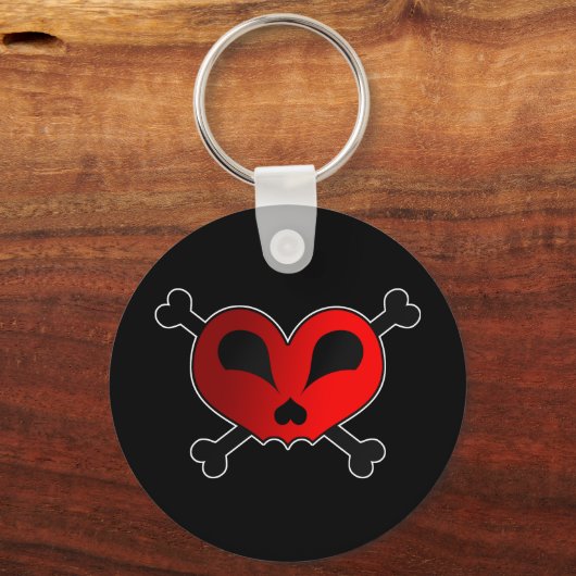 Heart Skull & Crossbones Sleutelhanger (Voorkant)
