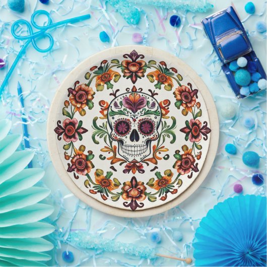 💀🎉Heart & Skullware Día de los Muertos Papieren Bordje (Feest)