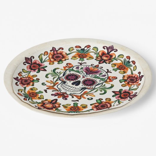 💀🎉Heart & Skullware Día de los Muertos Papieren Bordje (Gekanteld)