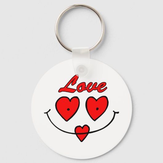 Heart Smiley Face Sleutelhanger (Voorkant)