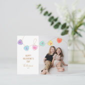 Heart Snoep Valentijnsdag Foto Briefkaart (Staand voorkant)