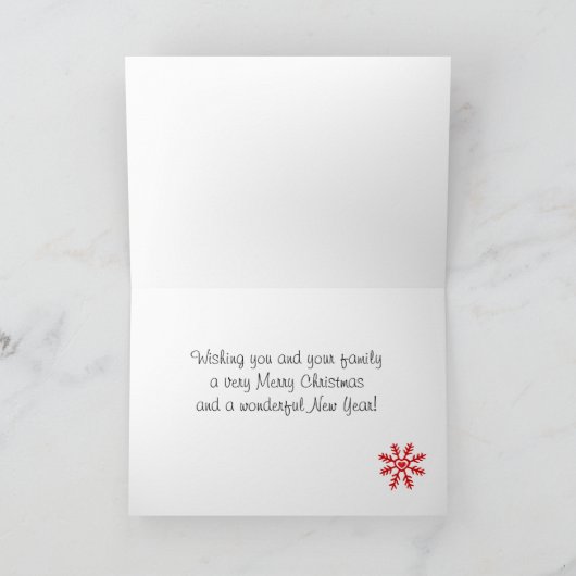 Heart Snowflake Christmas | Rood Feestdagen Kaart (Binnen)