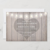 Heart Soned Rustic Wedding Invitation Kaart (Voorkant)