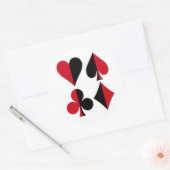 Heart Spade Diamond Club Ronde Sticker (Envelop)