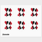 Heart Spade Diamond Club Ronde Sticker (Vel)